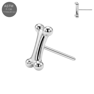Wholesale ASTM F-136 implant grade titanium mini bone bar threadless top in polished plain titanium with universal 18G and 16G compatibility for piercing studios and retailers.