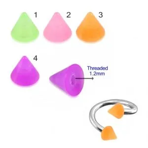 Twisted SS Barbell with UV Fancy Faded Color Cones