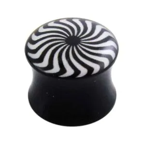 Double Flared eye Swirl Logo Ear Plug
