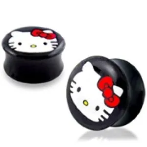 Double Flared Hello Kitty Logo Ear Plug