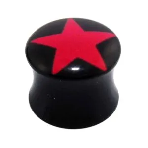 Double Flared Red Star Logo Ear Plug