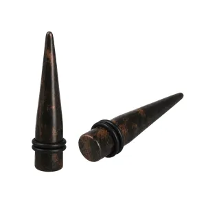 UV Acrylic Black Color Marble Straight Ear Expander Taper