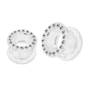 UV Transperant Multi Jeweled Ear Flesh Tunnel