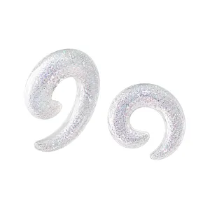 UV White Color Glitter Spiral Ear Expander