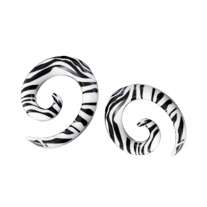 UV Zebra Spiral Ear Expander Body Jewelry 