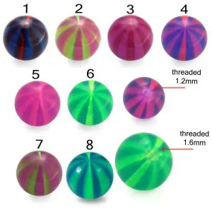 Double Toned Watermelon Stripes UV Balls
