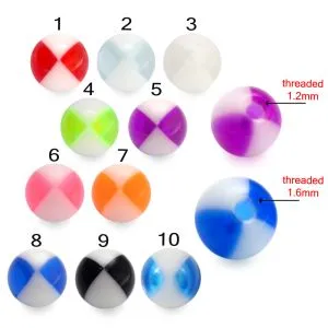 UV Fancy Acrylic Beach Ball Prints Pircing Balls