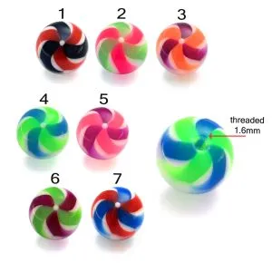 New Colorful Smooth Charms Acrylic Spacer Beach Balls