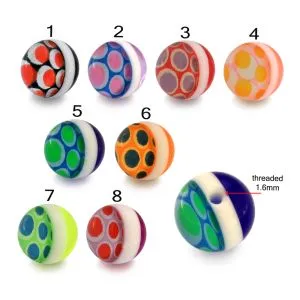 Multi Colored Half-Round Designed UV Ball