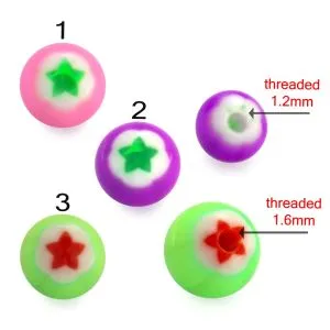 Assorted Color Flexible UV Fancy Flower Tongue Ball 