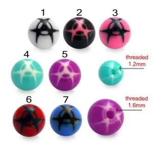 Fancy Multi Design Colorful UV Ball Bead Lip Chin Balls