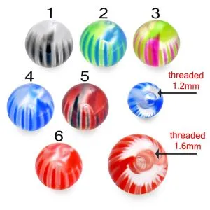 UV Mix Multi Design Fancy Colorful Piercing Balls 