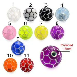 Lip Eyebrow Tongue Bar barbell Piercing Fancy Football Print Body Jewelry z