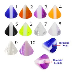 White Stripe on Colorful UV Cone