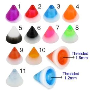 Assorted Color Bioflex Lip Chin Eyebrow UV Fancy Cone