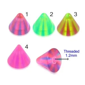 Assorted Color Eyebrrow Labret UV Multi Color Fancy Cone