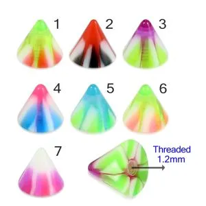 Acrylic UV Spikes Lip Labrets Body Piercing Jewelry