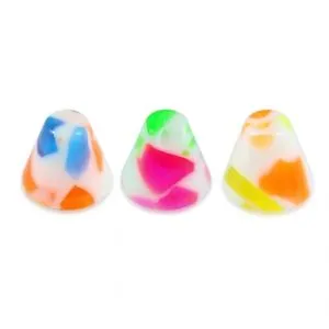 UV Fancy Colorful Flat Edge Marble Cone Accessories