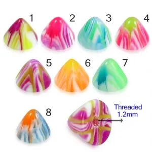 UV Fancy Colorful Stripped Marble Cone Accessories
