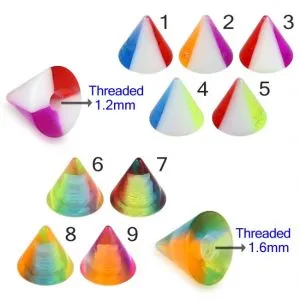 UV Fancy Colorful Transparent Triangles Cone Accessories