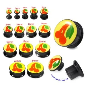 Black UV Internal Screw Fit Ear Tunnel