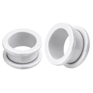 White Anodized Screw Fit Ear Flesh Tunnel