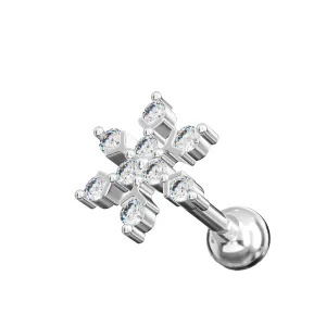 Wholesale Cartilage Helix Tragus - Jeweled Snow Design - Plain Color