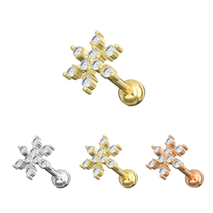 Wholesale Cartilage Helix Tragus - Jeweled Snow Design - Variation