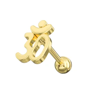 Wholesale Ear Stud - Classic Ohm - Gold Color