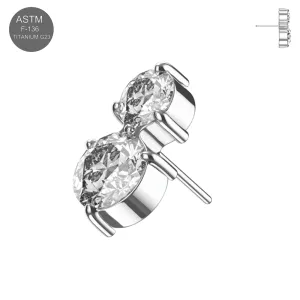 Implant Grade Titanium Peanut CZ Threadless Pin Top