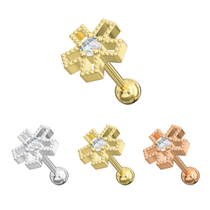 Wholesale Ear Stud - Square Cutout Flower - Variation