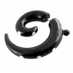 White Dot Hand Painted Fake Ear Plug Stretcher