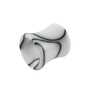 White Marble Hollow Ear Plug