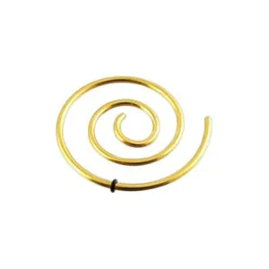 Anodized Spiral Ear Plug Body Jewelry In Gold Color