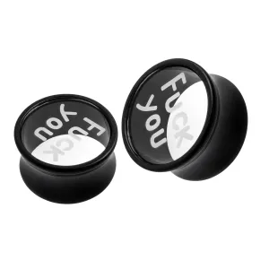 Fuck You Logo Ear Plug Body Jewelry