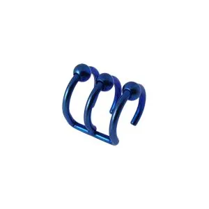 Dark Blue Anodized Cartilage 'Clip-On' Ear Closure Ring