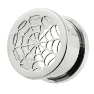 SS Spider Web Screw Fit Flesh Tunnel