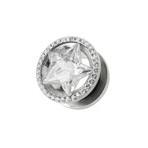 SS Star Multi Jeweled Screw Fit Flesh Tunnel