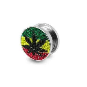 Weed Marijuana Crystal stone Flesh Tunnel