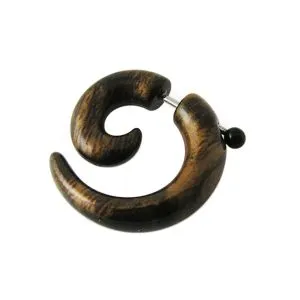 Fancy Brown UV Acrylic Spiral Fake Ear Plug Expander