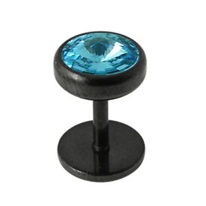 SS Blackline Jeweled Fake Ear Stud Earring 