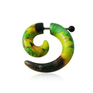 Spiral Taper Solid Color Acrylic Ear Cheater Plugs 