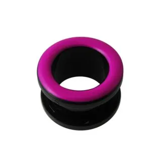UV Fuchsia Inlay Screw Fit Flesh Tunnel
