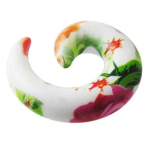 Spiral Hand Painted Beach Ear Taper Expander