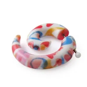 FAKE SPIRAL Ear Taper Cheater Stretcher Acrylic Flesh Plug In Mix Color 