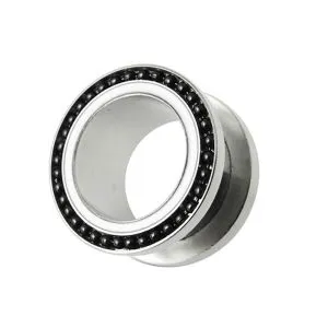 Black Ball Loop Top Flesh Tunnel