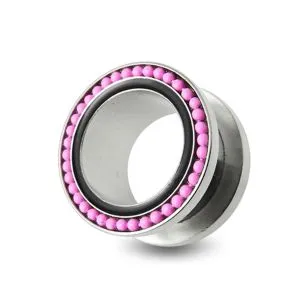 Pink Ball Loop Top Ear Tunnel