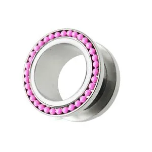 Pink Ball Loop Top Ear Flesh Tunnel
