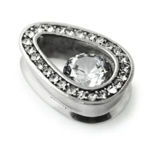 Clear Jeweled Tear drop Ear Plug