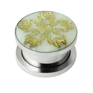 Gold Anodized Synthesis Flesh Tunnel